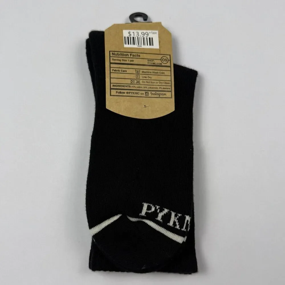 Pyknic Having A Meltdown Socks OS Black Skull Ice Cream Cone Crew NWT